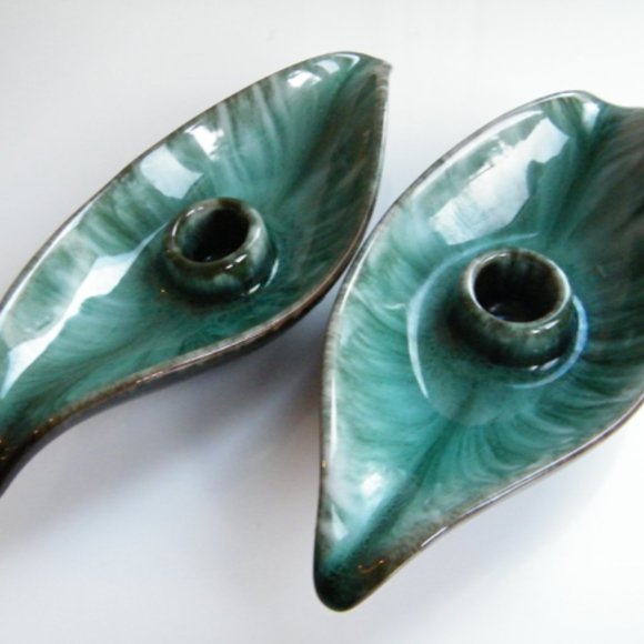 Blue Mountain Pottery Candle Holder Pair - Picture 4 of 7